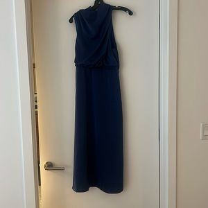 Navy blue midi high neck dress new with tags